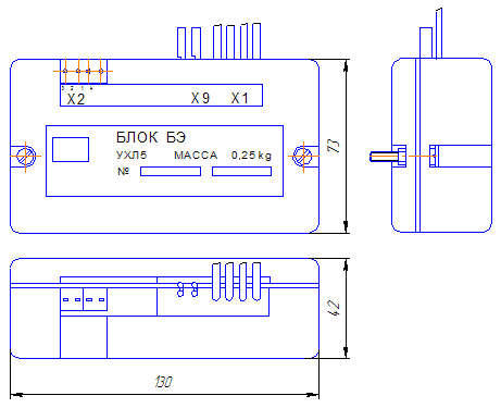 Габаритные размеры блока БЭ