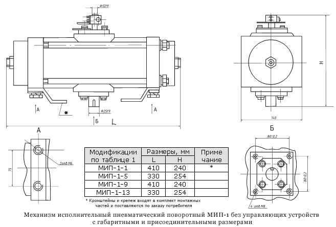 Механизм исполнительный поворотный МИП-1