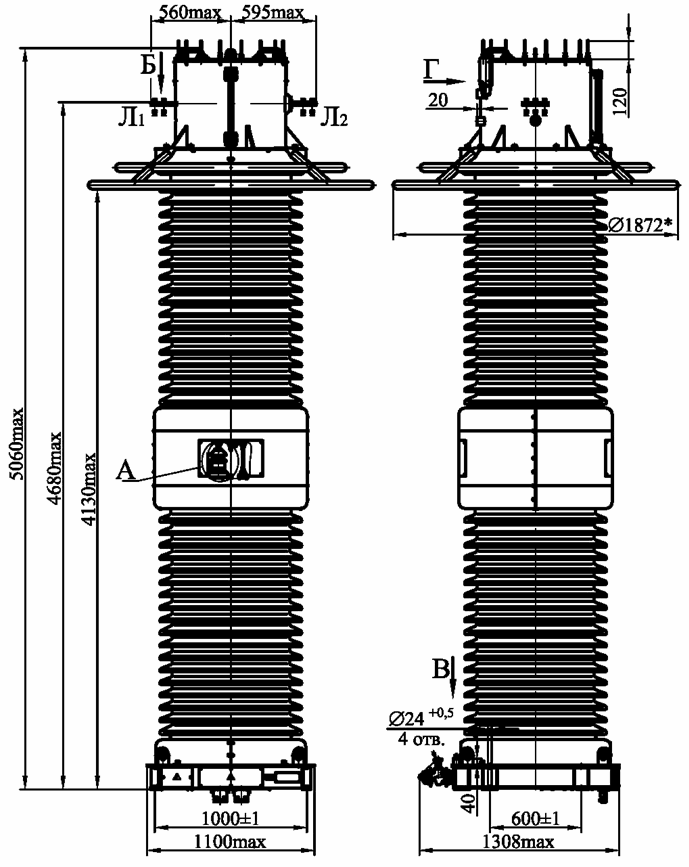 Трансформаторы тока ТФЗМ-330 (общий вид 1)