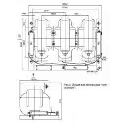 ТРЕХФАЗНАЯ АНТИРЕЗОНАНСНАЯ ГРУППА ТРАНСФОРМАТОРОВ НАПРЯЖЕНИЯ 3ХЗНОЛП-10 фото 1