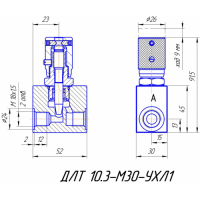 Гидродроссель линейный ДЛТ 10.3-М30-УХЛ1 (ДЛТ 3.3-УХЛ1) фото