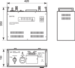 Габаритные размеры переносного однофазного стабилизатора напряжения Volter СНПТО-4