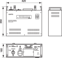 Габаритные размеры переносного однофазного стабилизатора напряжения Volter СНПТО-7