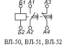 Схема подключений и расположения выводов ВЛ-50, ВЛ-51А, ВЛ-52