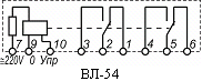 Схема подключения и расположения выводов ВЛ-54