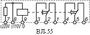 Схема подключения и расположения выводов ВЛ-55