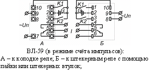 Схема подключения и расположения выводов ВЛ-59