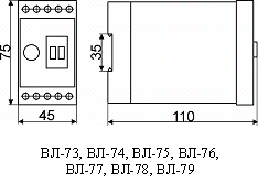 Габаритные и установочные размеры ВЛ-73, ВЛ-74, ВЛ-75, ВЛ-76, ВЛ-77, ВЛ-78, ВЛ-79